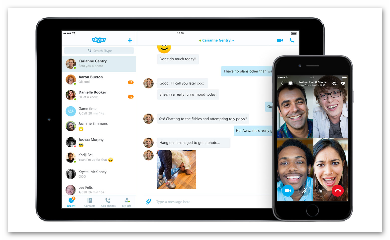 Вид Skype на iPad
